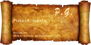 Putnik Gyula névjegykártya